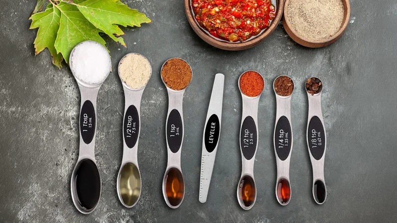 2-Pack: Double-Sided Magnetic Measuring Spoons Set