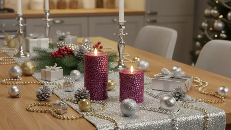 Luminara 2-Piece Flameless 4" and 6" Metal Hammered Pillar Set