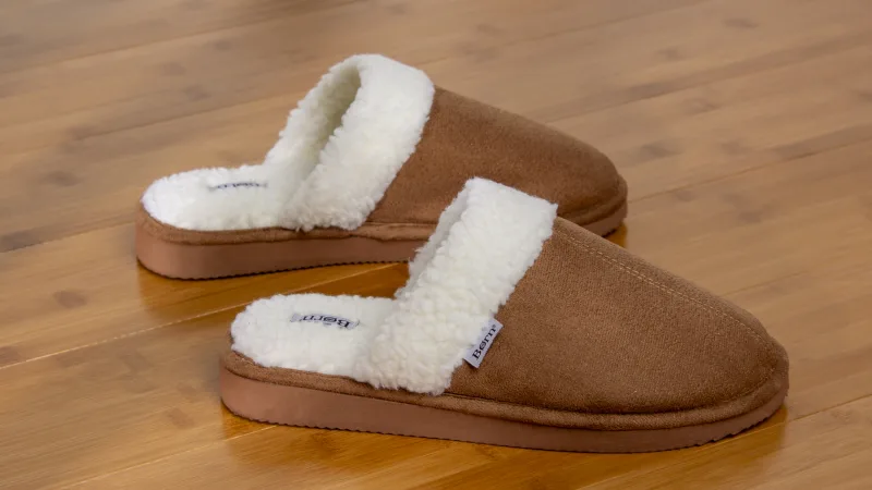 Born Men's Faux Suede and Sherpa Scuff Slippers