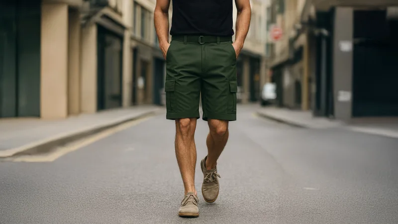 3-Pack: Galaxy by Harvic Men's Cotton Flex Stretch Belted Cargo Shorts