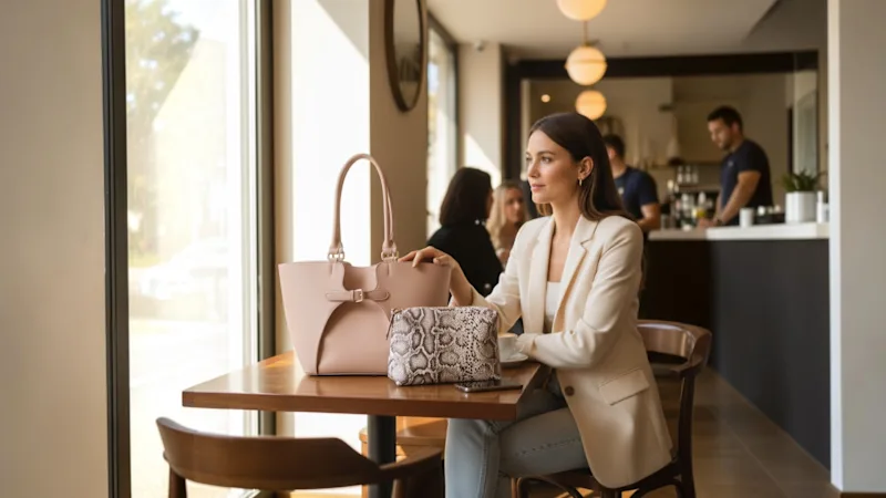Poppy & Harper Silvia 2-Piece Classic Tote with Buckle Details