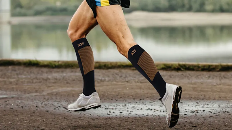 6-Pack: XTF Copper-Infused Collection Knee-High Brown Compression Socks