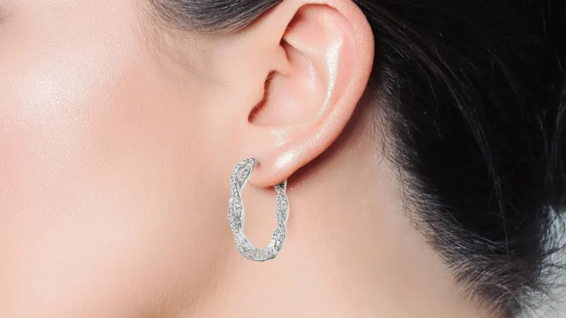 Jaclyn Smith 1/2 Carat Sparkling Moissanite Infinity Hoop Earrings