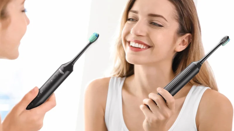BAOVERI D36 Knight Ultrasonic Whitening Toothbrush with 6 Brush Heads