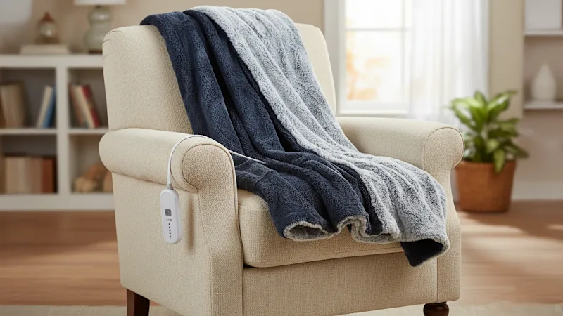 Bombay Faux Fur Reversible Heated Throw