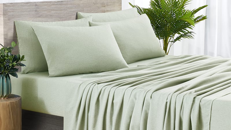 Bibb Home 6-Piece Rayon From Bamboo Chambray 2000 Thread Count SnugGrip Sheets