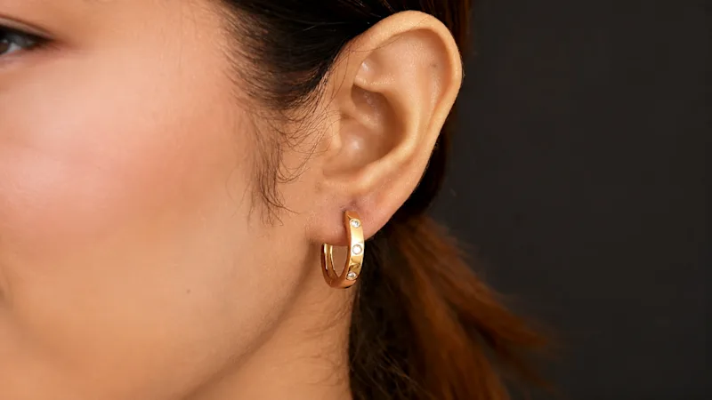 Luxuriant 0.40ctw Lab-Grown Diamond Vermeil Orbit Hoops G-H, SI
