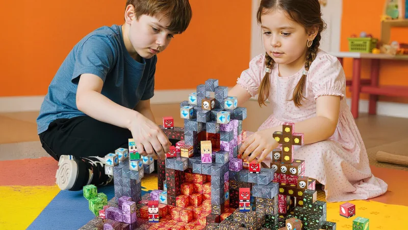 VEVOR Kids 150-Piece Montessori Magnetic Blocks Dark Castle Building Set