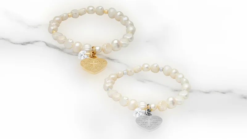 Steeltime "Moms Are the People Who Know Us Best" Freshwater Pearl Bracelets