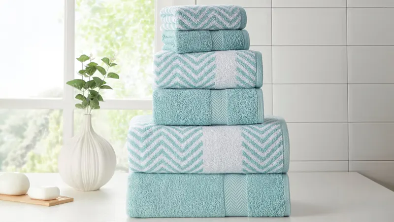 Kathy Ireland 6-Piece Chevron Jacquard Letsdry Towel Set