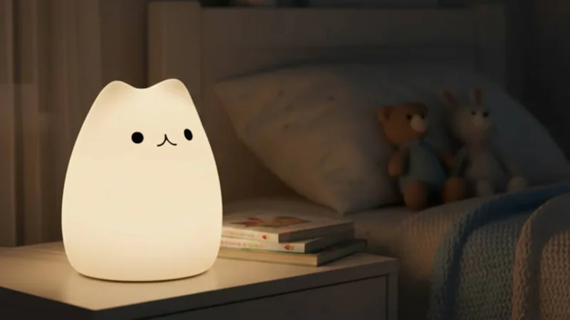 Infinite Basics Color Changing Soft Silicone Cat Night Light