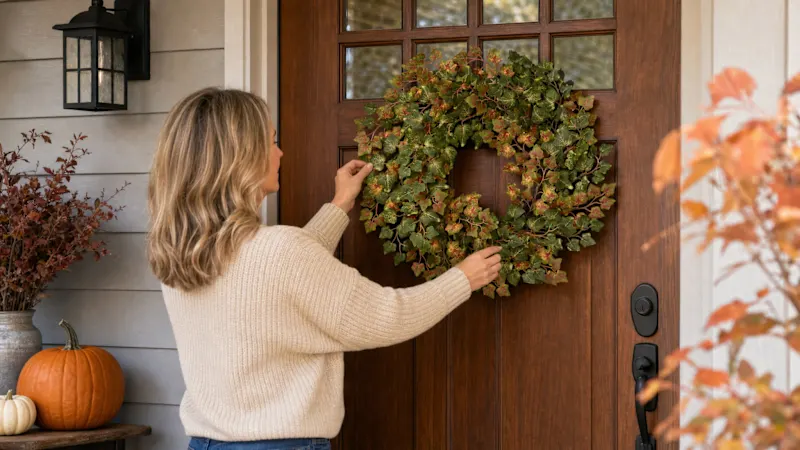 National Tree Company 24" Green Ivy Harvest Wreath