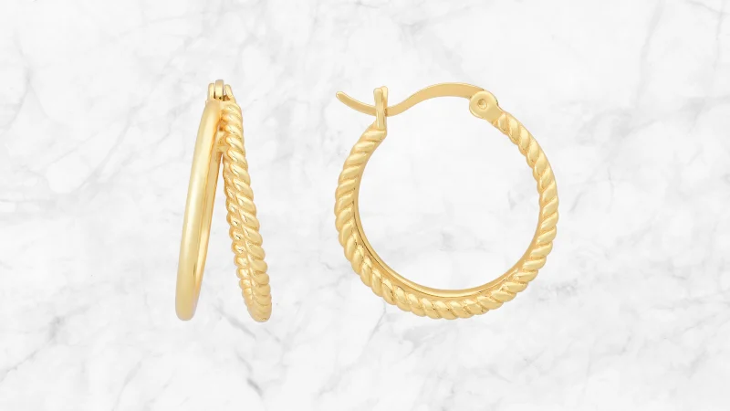 Kylie Harper Twisted Rope Double Hoop Earrings
