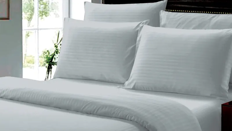 Luxury Home 6-Piece Ultra Soft Dobby Stripe Microfiber Bed Sheet Set