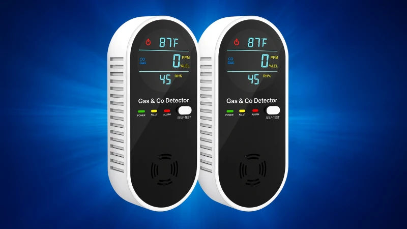 2-Pack: Hakol 4-in-1 Upgraded Natural Gas Leak & Carbon Monoxide Detector