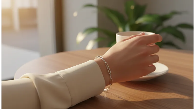 Steeltime Ladies Stainless Steel Paper Clip Link Anklet