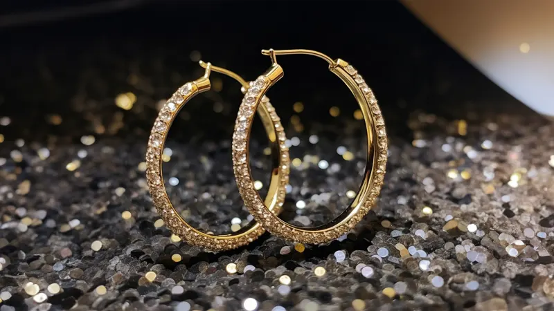 Rose And Lilly Crystal In And Out Hoop Earrings