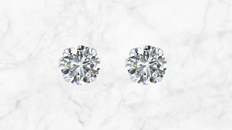 Jaclyn Smith 1/2 Carat Round Moissanite Stud Earrings