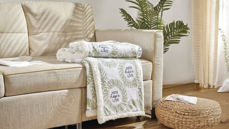 Luxury Home Sherpa Faith, Hope & Love Throw Blanket