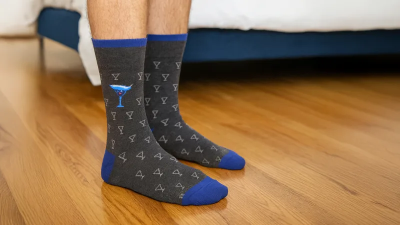 2 or 4-Pack: Rockport Martini Theme Mens Crew Sock