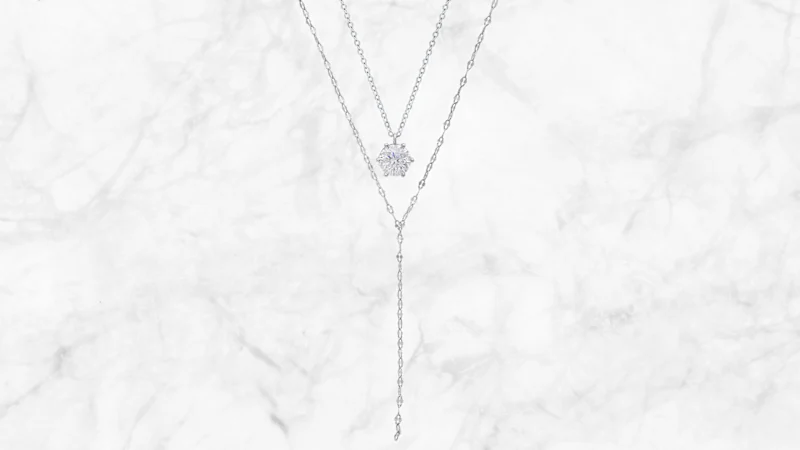 Saffron 1.0 Carat TW Moissanite Layered Sterling Silver Necklace