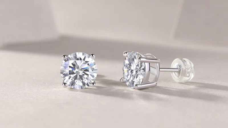 Saffron Moissanite Stud Earrings