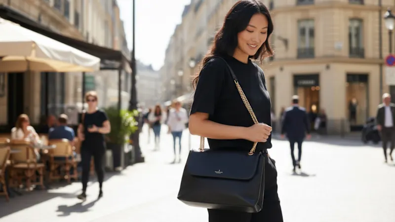 London Fog Phoebe Oversized Chain Strap Shoulder Bag