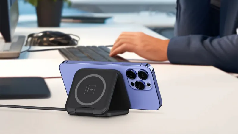 LAX Gadgets MagSafe Compatible Foldable Wireless 3-In-1 Charging Stand