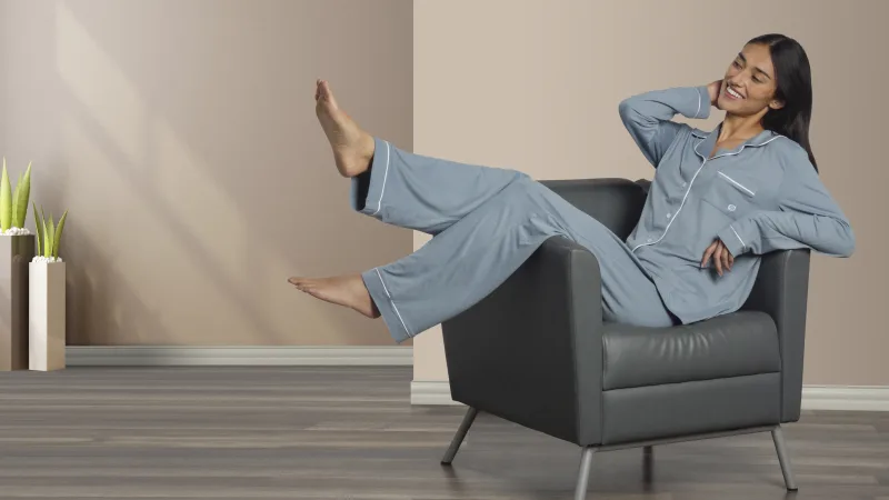 Born Long Sleeve Notch Collar Pajama Set