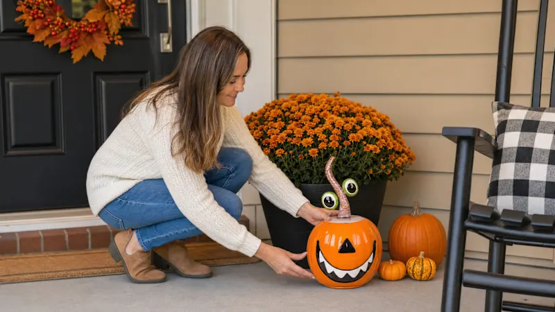 National Tree Company 15" Metal Pumpkin Decoration