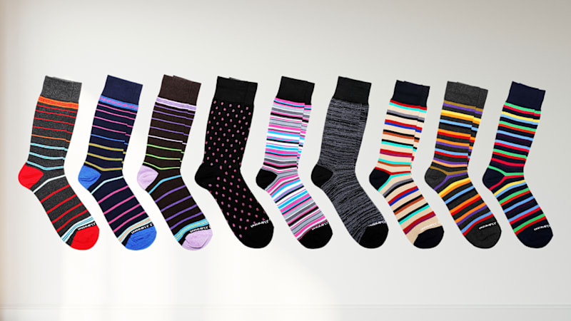 9-Pack: Unsimply Stitched Mens Striped Dress Socks