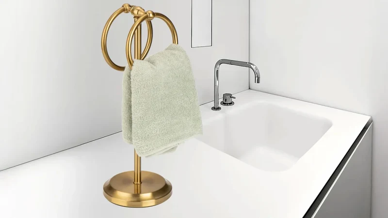J&V Textiles Classical Double Ring Fingertip Towel Holder