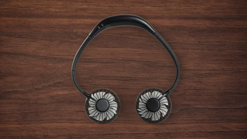 2-Pack: Hands Free Portable Neck Fans with LED Lights