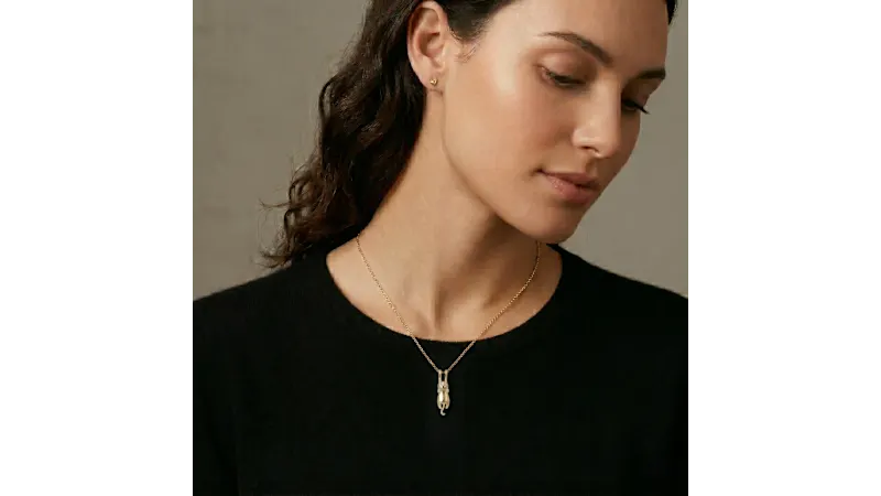 Kylie Harper Sterling Silver Dangling Kitty Cat Pendant Necklace