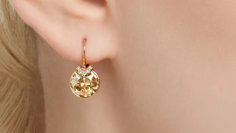 The Gold-Tone Swarovski Drop Earrings