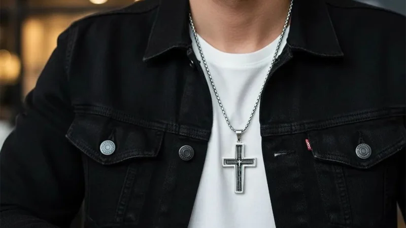 Iron Saints Our Father Prayer Cross Necklace