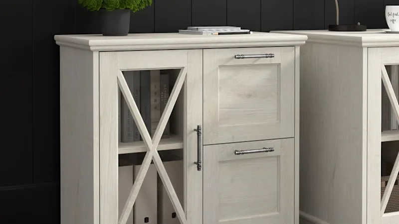 Lennox Farmhouse 2 Drawer Lateral File Cabinet with Shelves