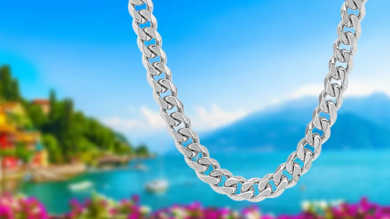 Steeltime Men's 24" Heavy & Thick Stainless Steel Cuban Chain Necklace