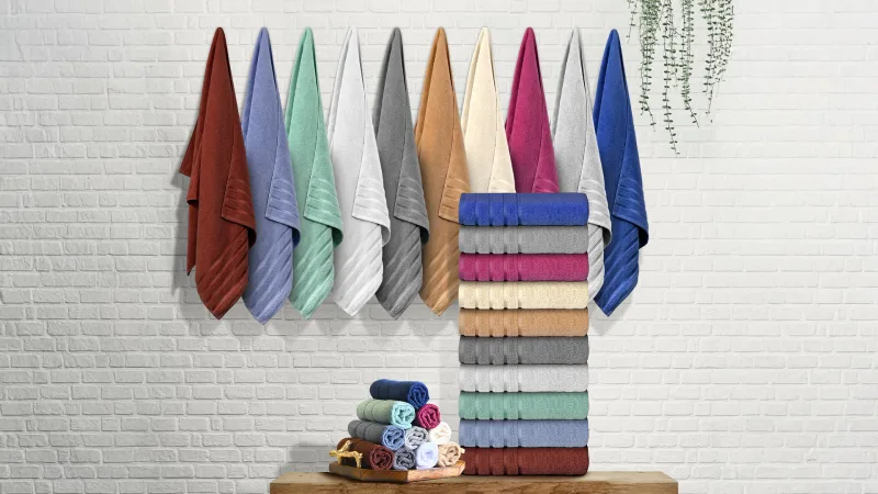 Bibb Home 6-Piece Zero Twist Egyptian Cotton Towel Set