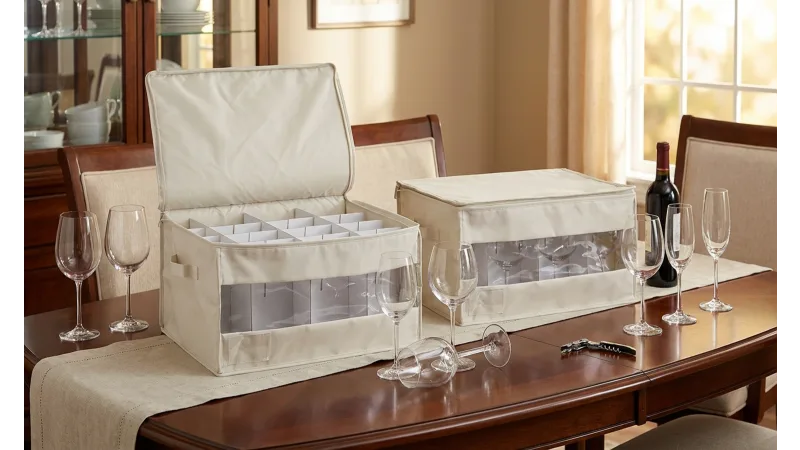 Honey-Can-Do 2-Piece Stemware Storage Boxes