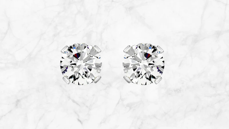 Jaclyn Smith 1 Carat Round Moissanite Stud Earrings