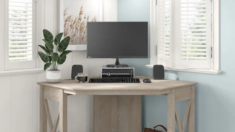 Key West Small Corner Desk in Washed Gray