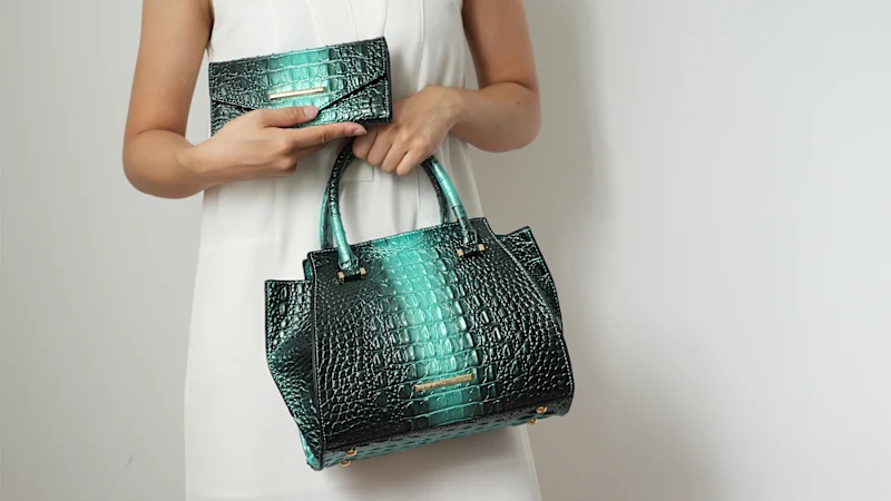 MKF Collection Bently Vegan Crocodile Embossed Tote & Wallet Set by Mia K