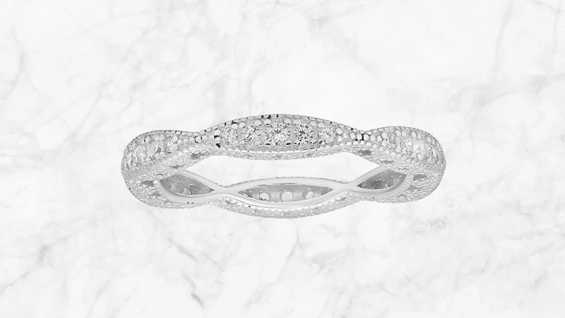 Kylie Harper Vintage Swirl Stackable Eternity Band Ring