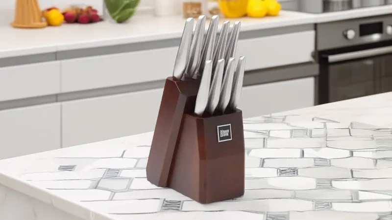 Robert Irvine 10-Piece Stainless Steel Knife Block Set