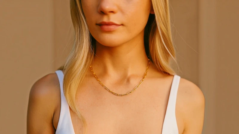 Dloria Ava Paperclip Link Necklace