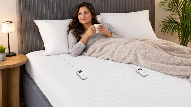 Sunbeam Water Resistant Quilted Heated Mattress Pad with 12 Heat Settings