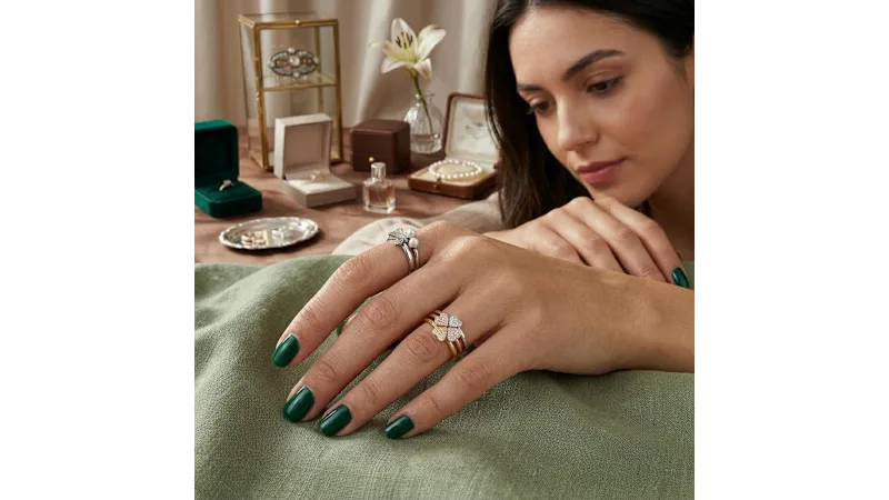 Kylie Harper Sterling Silver Tri-Color 3-Piece Stackable Heart Ring Set