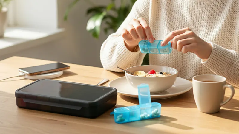 1 or 2-Pack: Thera Rx 7-Day Pill Box with 4-Times-a-Day Compartments
