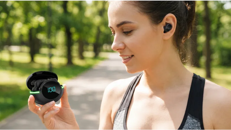 Vysn BestBuds True Wireless Sound Earbuds with Digital Display Charging Case